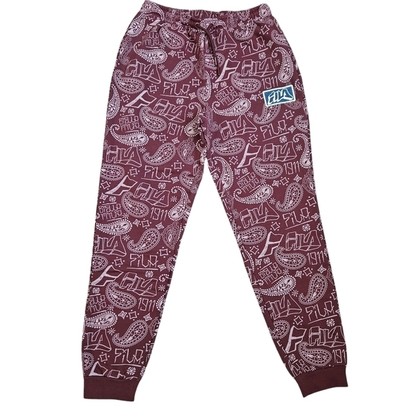 FILA Maroon Sweatshirt/Jogger Matching Lounge Set Sz Small - Picture 5 of 15